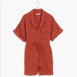 Madewell Lightspun Safari Romper - size L (new with tags)